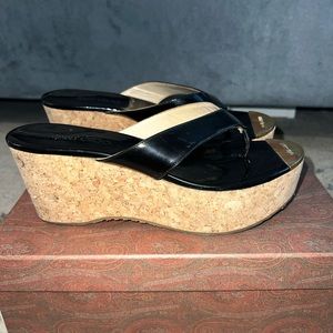 Jimmy Choo Patent Leather Flip Flops Heeled